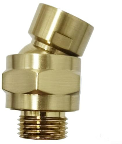 YJDOORPLAY Edelstahl Duschkopf Kugelgelenk Verlängerung Adapter Schwenkanschluss für Badezimmer Handheld feste Regenduschköpfe Gold G1/2