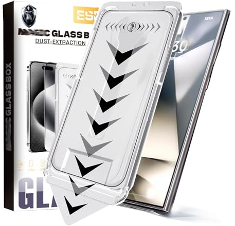 Evotech Schutzfolie, 2 Stück, Evotech Screen Protector for Samsung S22/S23/S24/S25 Plus Ultra, 3 in 1 Invisible Artifact Screen Protector - Dust Free Without Bubbles (S25 Ultra,Sichtschutz,Weiß)
