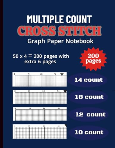 Multiple Count Cross Stitch Graph Paper Notebook: Multiple Count Cross Stitch Graph Paper Notebook [18,14,12,10 Count]: Chart Paper for Pattern ... & Pixel Art – 8.5” x 11”, 200 Pages