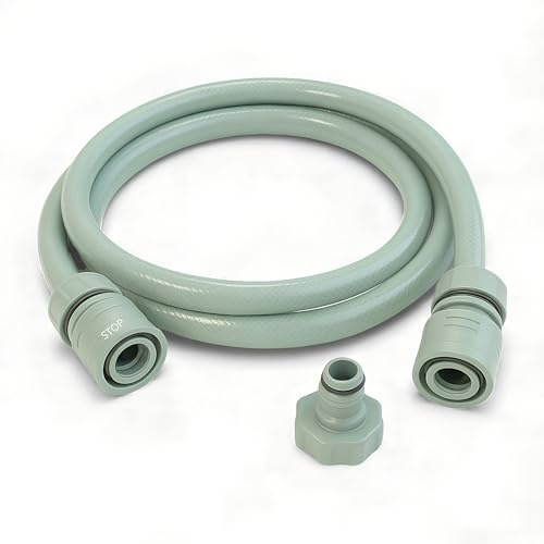 LIVLIG Anschlussgarnitur Gartenschlauch Grün, Gartenschlauch 2 Meter | Schönes Set inklusive hochwertigem Schlauchanschluss aus Kunststoff, Anschlussschlauch für 1/2 Zoll Systeme