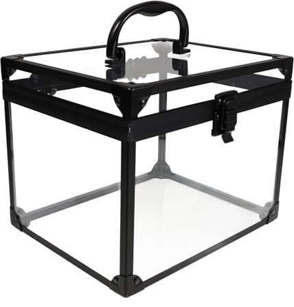 LALADEFIEE Lockable Jewelry Organizer Box with Crown Design, Portable Makeup Storage Train Case for Travel, Cosmetic Display with Padlock and Keys, Vanity and Home Storage