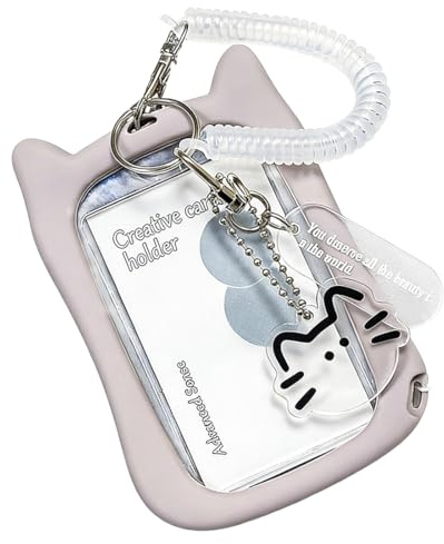 VONJUMA Kpop Porte-Carte Photo Porte-Badge Porte-Badge Porte-Badge Porte-Badge Pour Album Idole Photo Bus D'Étudiant Porte-Clés Étui De Protection Pour Photo Gris