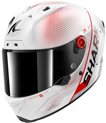 SHARK, Integraler Motorradhelm AERON SPEED-TECH Carbon White Red DWR, S