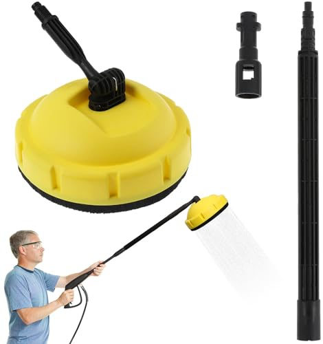 Alipis Nettoyeur Haute Pression Nettoyeur de Surface Rotatif avec Manche Long en Plastique pour Nettoyage Profond de Murs et Routes pour Voiture Usage Maison et Garage