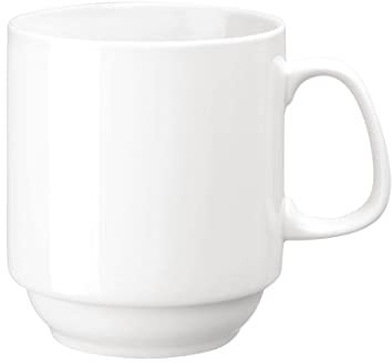 Olympia White Ware Stacking Mugs 284Ml 10Oz Porcelain Coffee Tea Cup 12pc