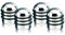 FOLIATEC AIRCAPS Ventilkappen Aluminium Auto Ventildeckel Ventilabdeckung Reifenventilkappen für 4 Räder, Chrom mit 3 schwarzen Gummiringen
