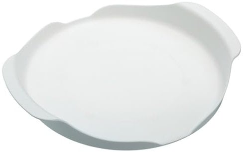 KitchenCraft Microwave Tray with contoured Handles, Non-Slip feet, Ideal for Food containers, Soups, 23 cm (9''), White