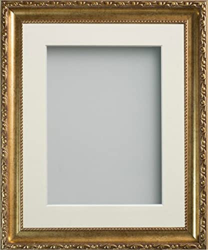 Frame Company Brompton Gold 14x11 inch Frame With Ivory Mount for Image A4 *Choice of sizes* Fitted with Real Glass