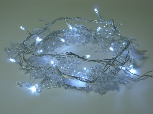 Dapo LED-Weihnachts-Party-Lichterkette Pailetten Batteriebetrieben 20 flammig Lichtfarbe kaltweiß Tisch-Fenster-Baum-Schrank-Kommode-Dekorations-Leuchte-Lampe