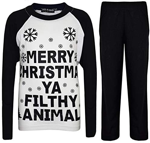 A2Z 4 Kids Girls Boys Ya Filthy Christmas Pyjama Set Long Sleeve PJS Outfit | Festive Animal Print Top Bottom Comfy Sleepwear Gift PJS Ages 2 to 13 Years