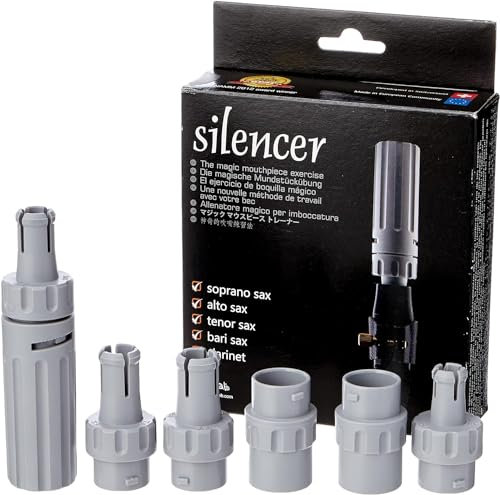 Jazz Lab Saxsilencer Mundstück-Schalldämpfer für Holzblasinstrumente, Grau