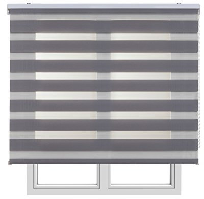 STORESBASIC Estores Basic, Stores Nacht und Tag, grau, 250 x 160 cm, Fensterrollo, für den Innenbereich.