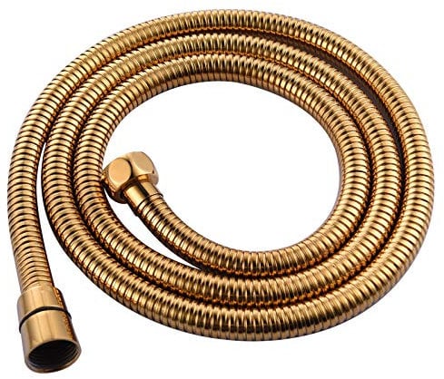 CIENCIA Stainless Steel Shower Hose, 1.5m Handheld Shower Head Hose with Brass Nut for Bathroom, Titanium Gold, FHA018J