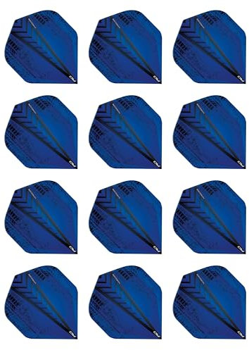 RED DRAGON Hardcore Radical Schwarz Blau Extra Dicke Standard Dart Flights - 4 Sätze pro Packung (12 Flights insgesamt)
