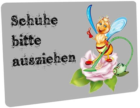 Crealuxe Fussmatte Schuhe Bitte ausziehen - Fussmatte Bedruckt Türmatte Innenmatte Schmutzmatte lustige Motivfussmatte