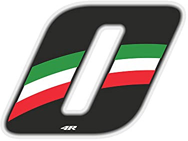 4R Quattroerre.it 13210 Numero Racing 0 Piccolo, Tricolore Italia, 65 x 85 mm, 6,5 x 7,5 cm