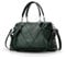 NICOLE & DORIS Handtaschen für Damen Modern Henkeltasche Schultertasche Weiche PU Leder Umhängetasche Elegant Handtasche mit Gestreifte Dunkelgrün