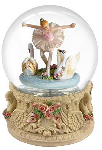 Nice Pies Große 3D-Schneekugel, Ballerinas, tanzt im Wunderland des Schwanensees, drehbare Spieluhr mit bunten Lichtern, automatische Schneeflocke, für Freundin, Ehefrau, Tochter, Weihnachten,