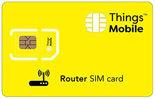 Tarjeta SIM para Router - Things Mobile - con Cobertura Global y Red multioperador GSM/2G/3G/4G, sin costes fijos, sin vencimiento y con tarifas competitivas. 10 € de crédito Incluido