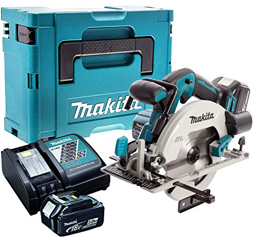 Makita DHS680Z 18V Brushless Circular Saw with 2 x 5.0Ah Batteries, Charger & Case