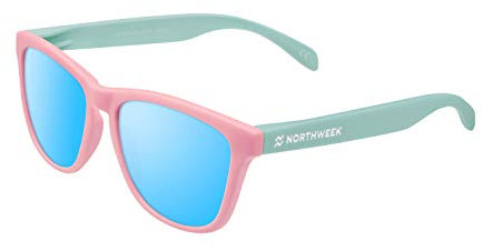 Northweek Regular Gafas de Sol, Matte Pink/Blue-Ice Polarized, Talla única Unisex Adulto