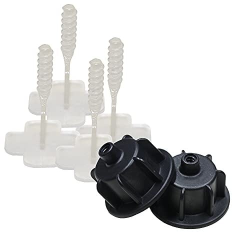 Karl Dahm Fliesen Nivelliersystem Levelmac Basis-Set für 2 mm Fugen: 100 schwarze Zughauben für 3-12 mm Fliesenstärke + 500 Basislaschen I Professionelle Fliesen Verlegehilfe – 12801