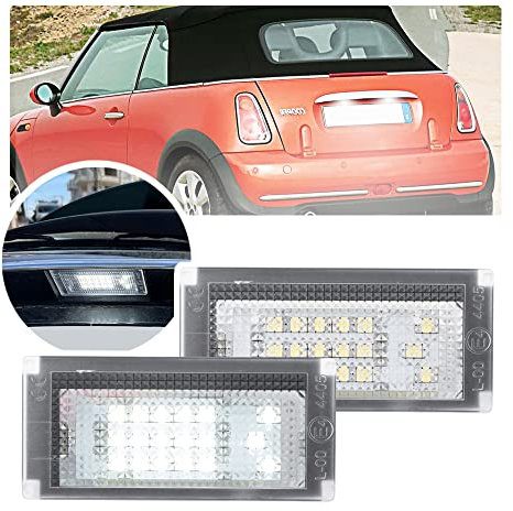 NSLUMO LED Kennzeichenbeleuchtung Glühbirnen Nummernschildbeleuchtung Lampe 3582 SMD mit CanBus Fehlerfrei 6000K Xenon kaltweiß für Mini Cooper R50/R52/R53 usw,2 Stuecke