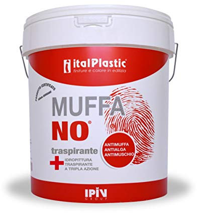IPIV Idropittura traspirante per interni Bianca,Antimuffa, per interni 2,5 Lt