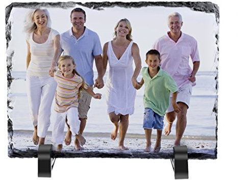 YJZQ Schieferplatte mit Foto Schiefertafel mit Ständer Personalisierte Foto auf Schiefer Benutzerdefinierte Bilderrahmen mit Individuellem Fotodruck für Geburtstaggeschenk Weihnachtengeschenk