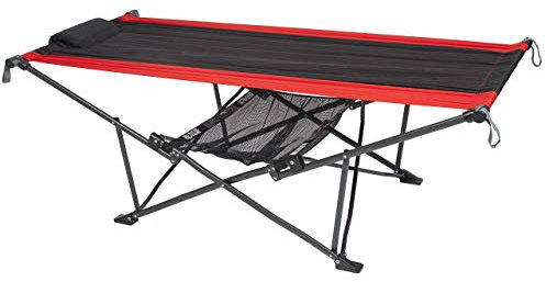 MacSports Topnotch H900S-100 robuste Mehrzweck-Hängematte für Outdoor-Camping, tragbar, zusammenklappbar (rot/schwarz)