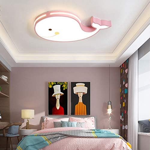 Baby Wal Deckenleuchte Deckenleuchte Für Kinder Schlafzimmerlampe LED Babylampe Kinderzimmer Deckenlampe Babylampe Moderne Kinderlampe Fernbedienung Dimmlüster Deckenlampe,pink 60cm
