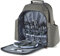 Tower Coast & Country CC879024 Heritage 4-Person Picnic Bag with Tableware Set, PEVA-Insulation, 5L, Green and Tan