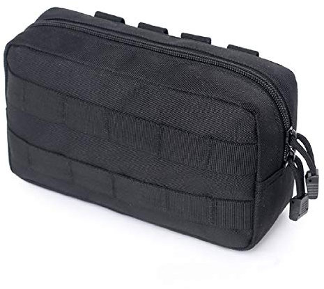 Azarxis Taktische Hüfttaschen, Militär Kompakt Gürteltasche, Multifunktional Molle EDC Tasche (01 Schwarz)