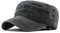 YULOONG Military Cap Vintage Washed Denim Army Caps Baumwolle Flat Top Cap Outdoor Sports Casual Sonnenhut Einstellbare Größe für Männer Frauen (A-Schwarz)