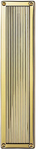 Loops Rectangular Reeded Door Finger Plate - 305 x 70mm - Polished Brass Push Plate | Traditional Protective Door Push Plate -Ornate Door Finger Plate - Plain/Push/Pull Engraved Options
