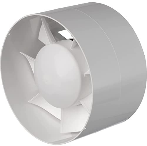 LIRAST Ø 125mm / 5 inch Plastic Duct Fan With timer - Inline Extractor for Kitchen Bathroom Garage - Ducting Fans Plastic