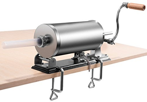 DREAMADE Poussoir à Viande Horizontal/Vertical, Machine à Saucisses Manuel avec 4 Tubes(15mm,19mm,22mm,25mm), pour Cuisine, Restaurant ou Cantine (Horizontal, 2,7 L)