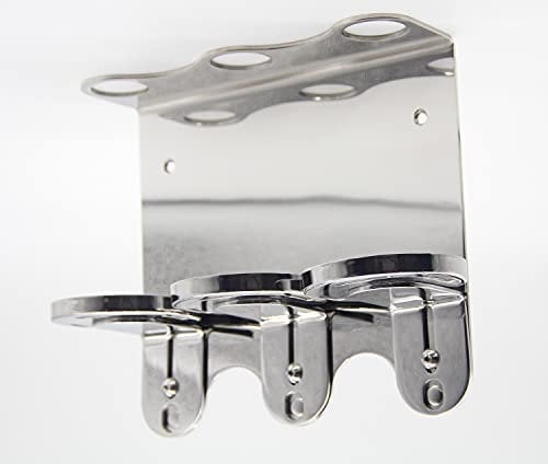 WALL MOUNT 500ML TRIPLE DISPENSER CHROME BOTTLE HOLDER