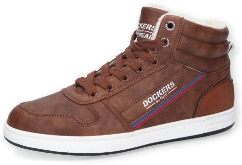 Dockers by Gerli Damen High-Top Sneaker, Frauen Schnürstiefeletten,Warm gefüttert,schnürer,schnürstiefeletten,mid,Cut,Women's,Lady,Dunkelbraun,5.5 UK / 39 EU