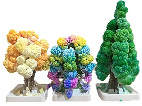 COTTNY Mini sapin de Noël magique 3 en 1 - Sapin en papier coloré - Kit de culture en cristal - Décoration - Jouet fantaisie - Cadeau de Noël - Pour garçons et filles - Kit scientifique, (2321321)