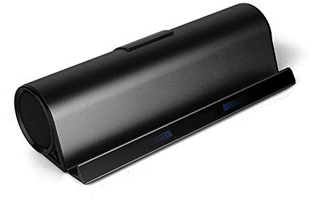 lamphle Supporto per telefono cellulare e tablet, Woofer Stereophony Cordless Bluetooth compatibile SPK USB Nero