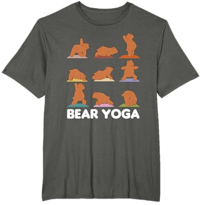 Bär Yoga Süßer Bär Doing Sport Bär Yoga Namaste T-Shirt
