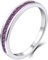 YL Damen Ewigkeitsring 925 Sterling Silber Schliff Februar Geburtsstein Amethyst Jahrestag Verlobungsring(Größe 56）