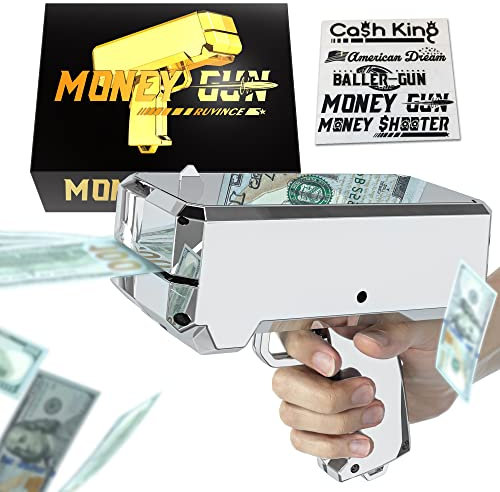 RUVINCE Money Gun Shooter Money Gun for Movies That Look Real, Prop Gun Make it Rain, Handheld Cash Gun for Game Movies Party
