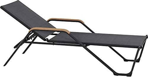 Siena Garden Tesoro Liege, matt-anthrazit Alu, Textil, Teak FSC 100%