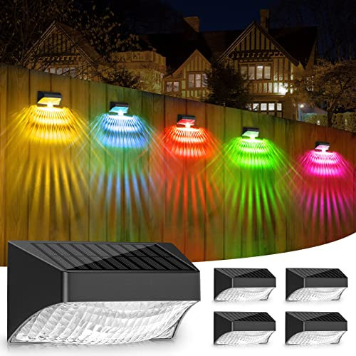 FISHOAKY Solarlampen für Außen Garten, 8pack mit Warmweißem Licht/RGB, IP65 Wasserdicht, Outdoor-Solarleuchten für Gärten und Terrassen