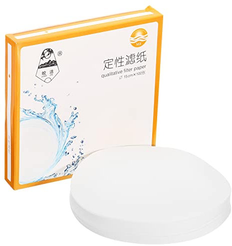 PATIKIL 100uds 15cm Cualitativo Filtro Papel Círculos, Lento Velocidad Redondo Laboratorio Filtro Papel Químico Industrial Petróleo Pruebas Embudo Filtro Papel