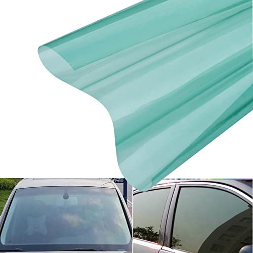 XhuangTech Car Window Tint Film, Windshield/Side Window Solar Protection Film Anti Glare Privacy Heat Insulation & UV Block Scratch Resistant Membrane (Green, 0.75x3M)
