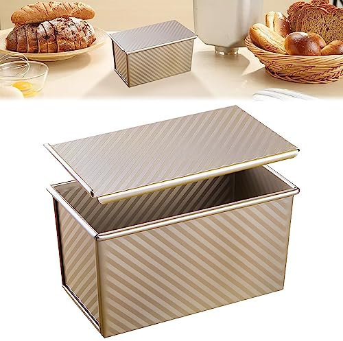 JUNMEIDO Brotbackform Kastenform mit Deckel Antihaft-Kastenform 21 * 12.8 * 11.5CM Toastbrot Backform Pfanne Brotbackform Backblech Toastbackform für das Backen zu Hause, in Bäckereien, Restaurants