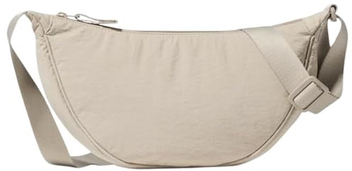 Micmores Crossbody Bag Damen, Nylon Bauchtasche Damen Stylisch Hobo Casual Tasche mit Schultergurt Einstellbar, Halbmond-Umhängetasche Kleine für Schule Shopper Reise